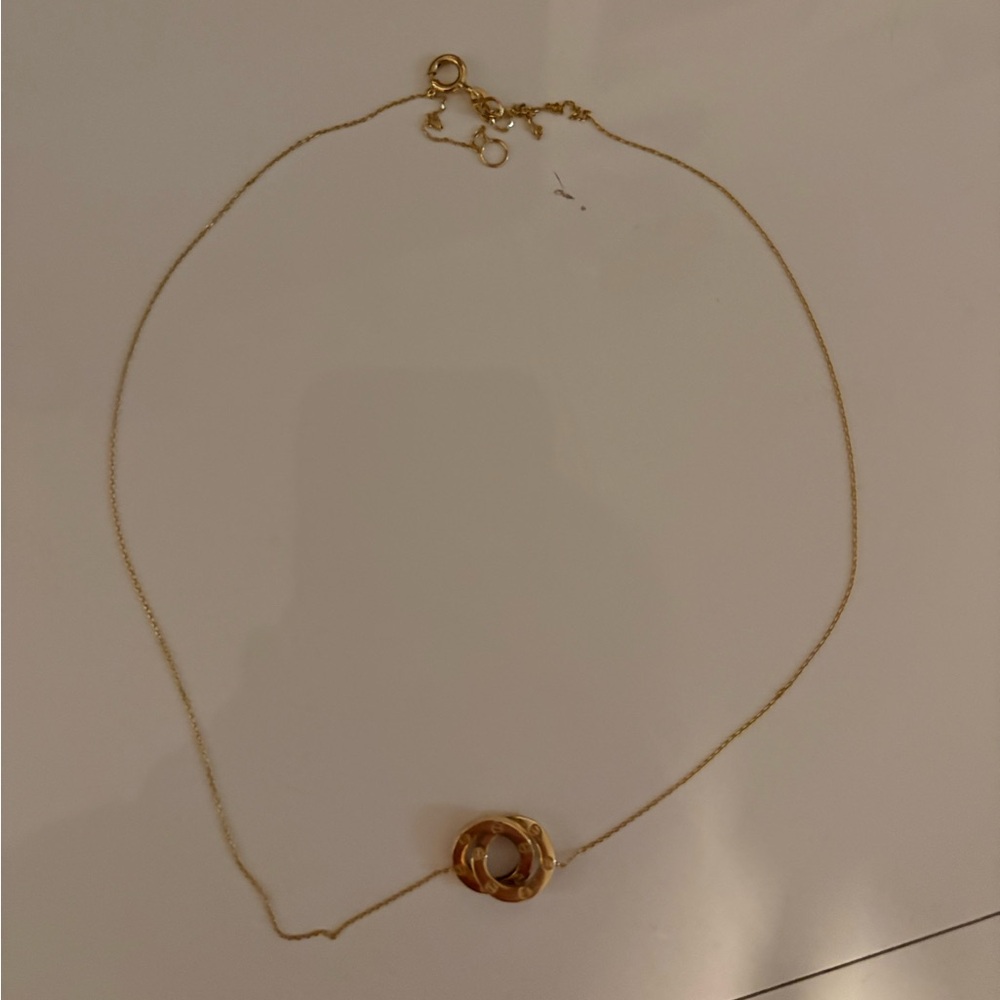 Golden clef made in Italy 14kt gold interlocking screw rings necklace